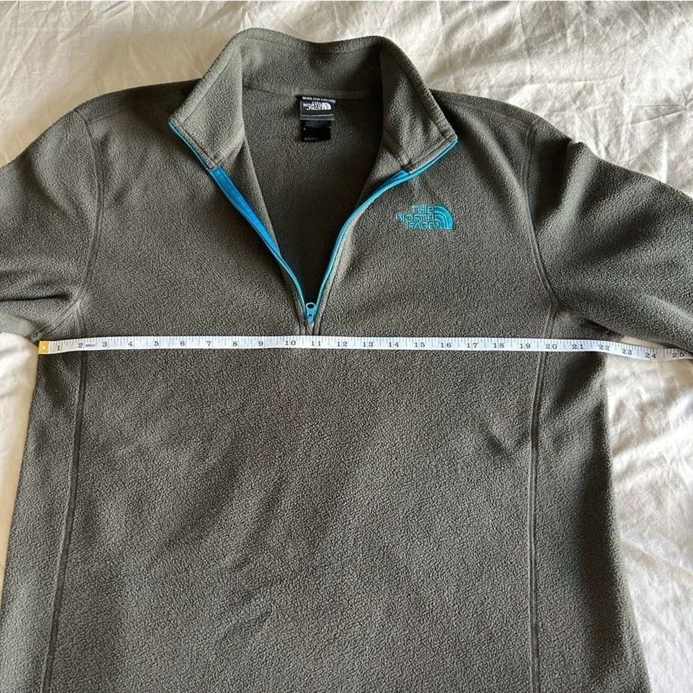 The North Face Men's Olive Green Fleece Quarter Zip-Up, Outdoor,Gorpcore,Sweater
